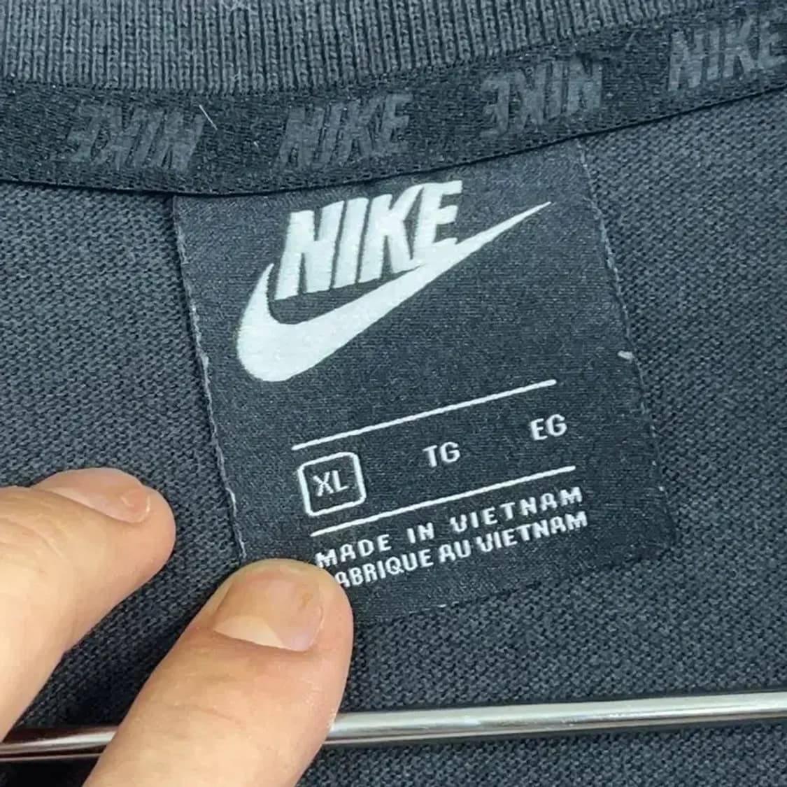 나이키 블랙 로고 스우시 반팔 카라티 XL 상품이미지5