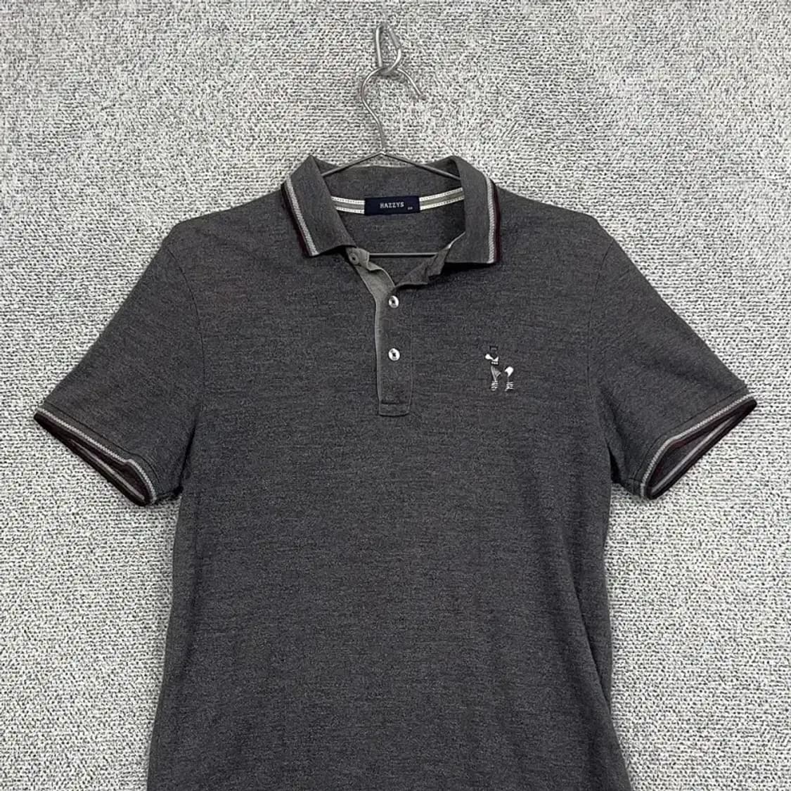 해지스 그레이 로고 빈티지 반팔 카라티 100 상품이미지3