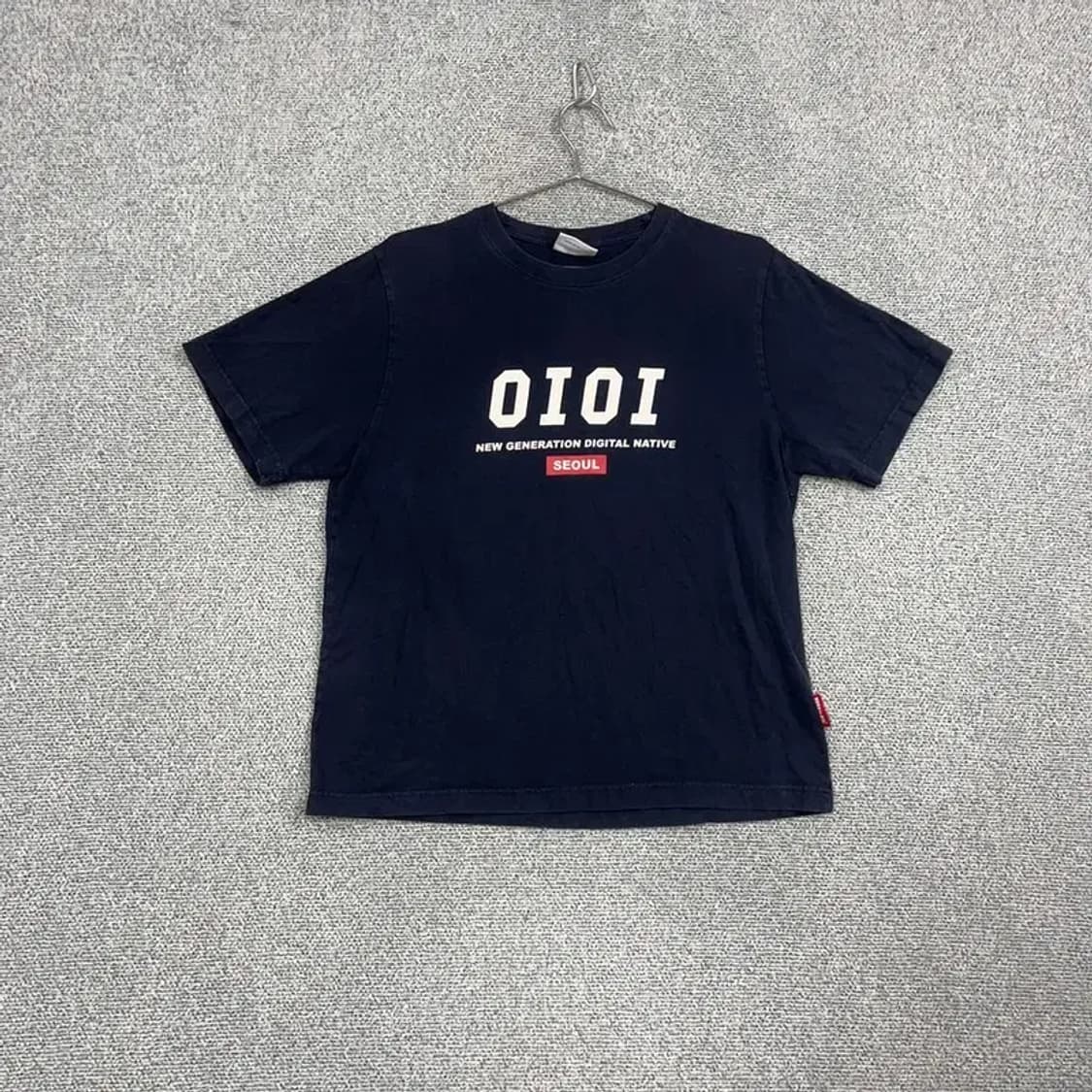 OIOI 5252 로고 프린팅 네이비 반팔 티 M 상품이미지1