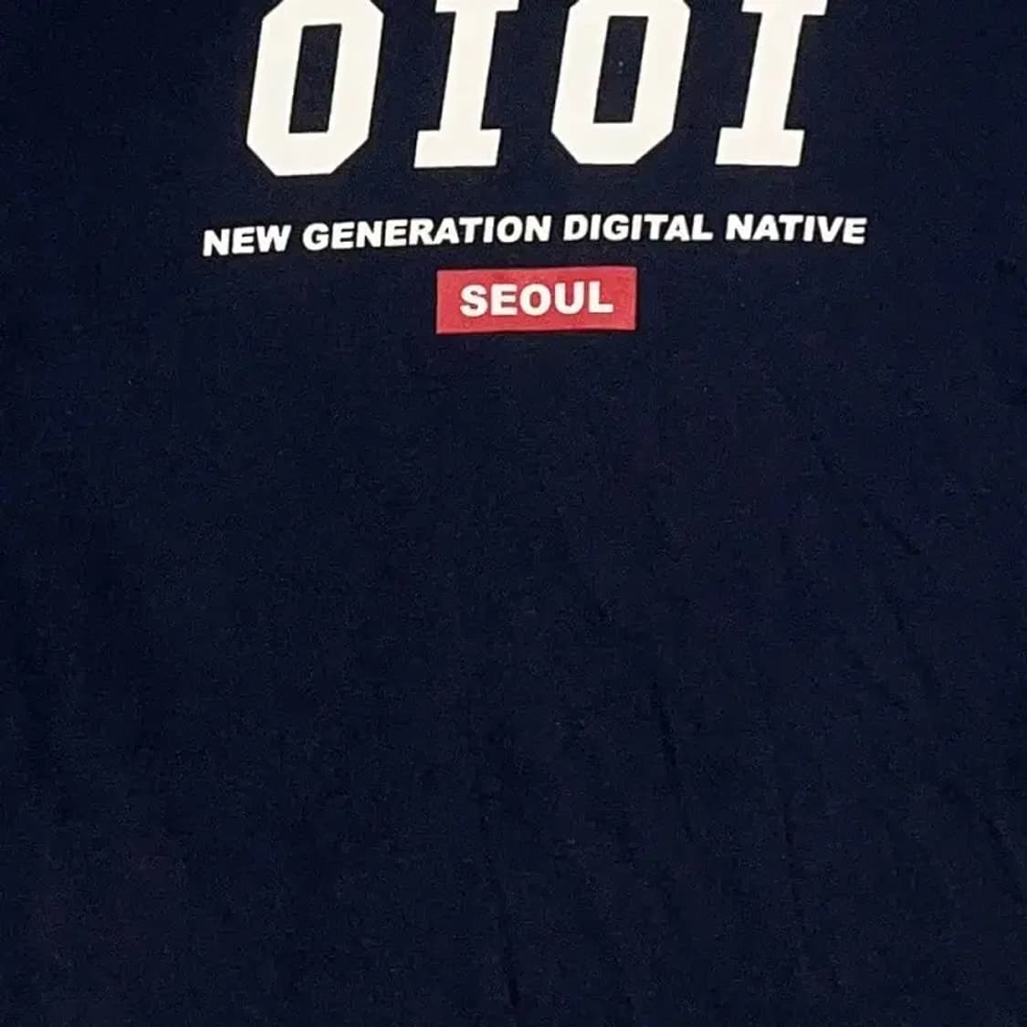 OIOI 5252 로고 프린팅 네이비 반팔 티 M 상품이미지4