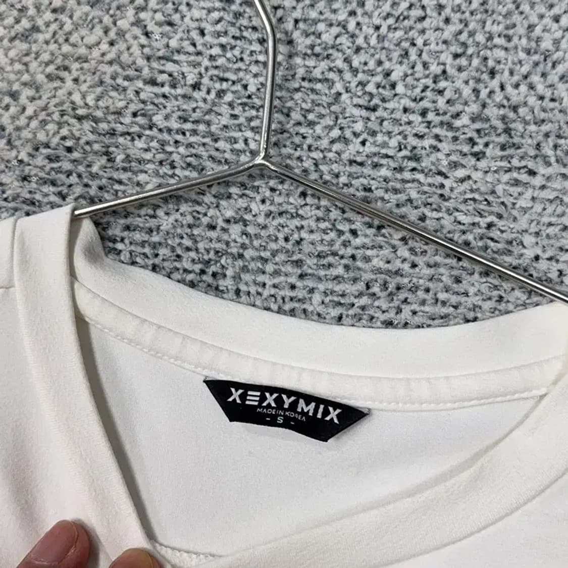 젝시믹스 프린팅 화이트 기능성 크롭 반팔 티 S 상품이미지3