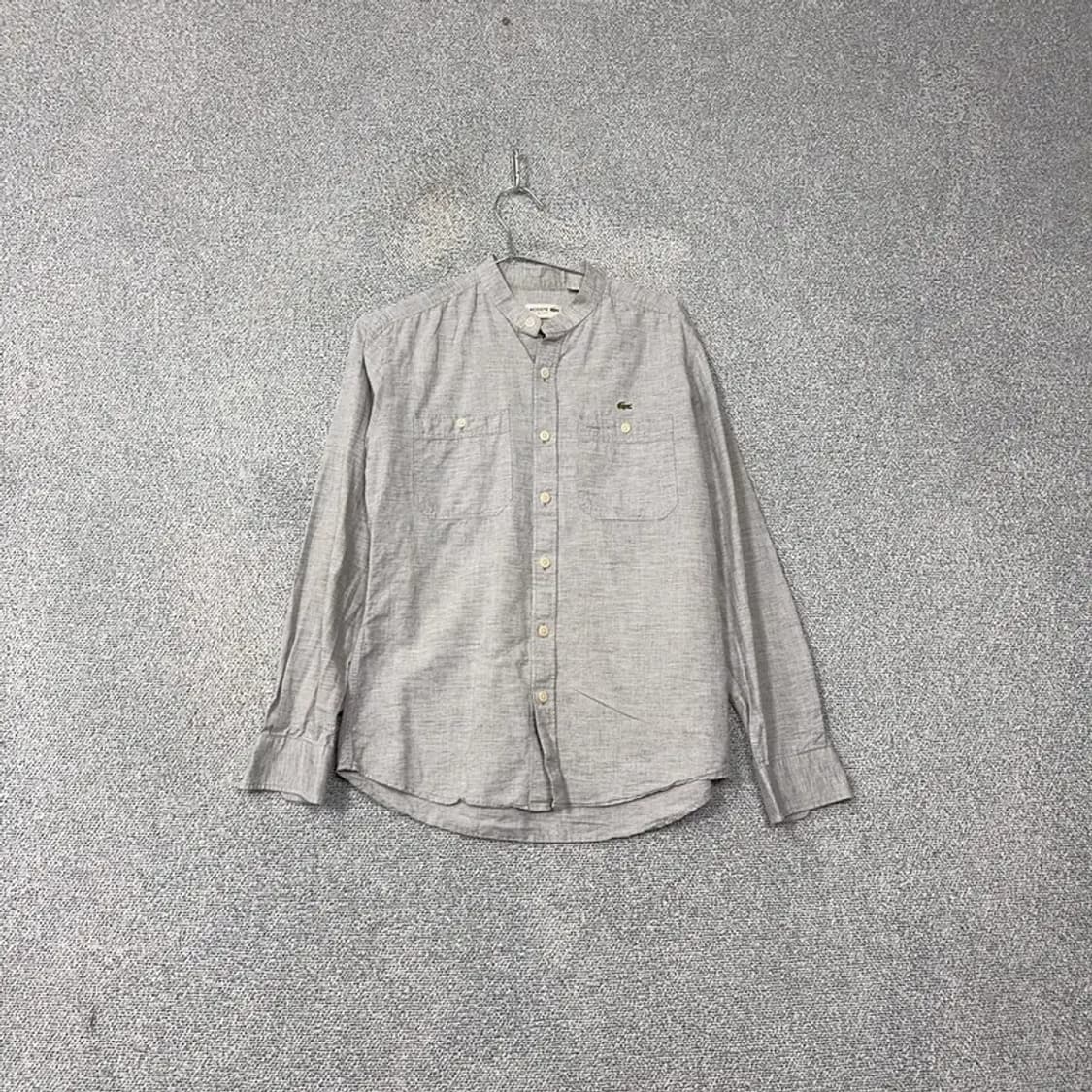 라코스테 라이트 그레이 린넨 차이나넥 셔츠 S 상품이미지1