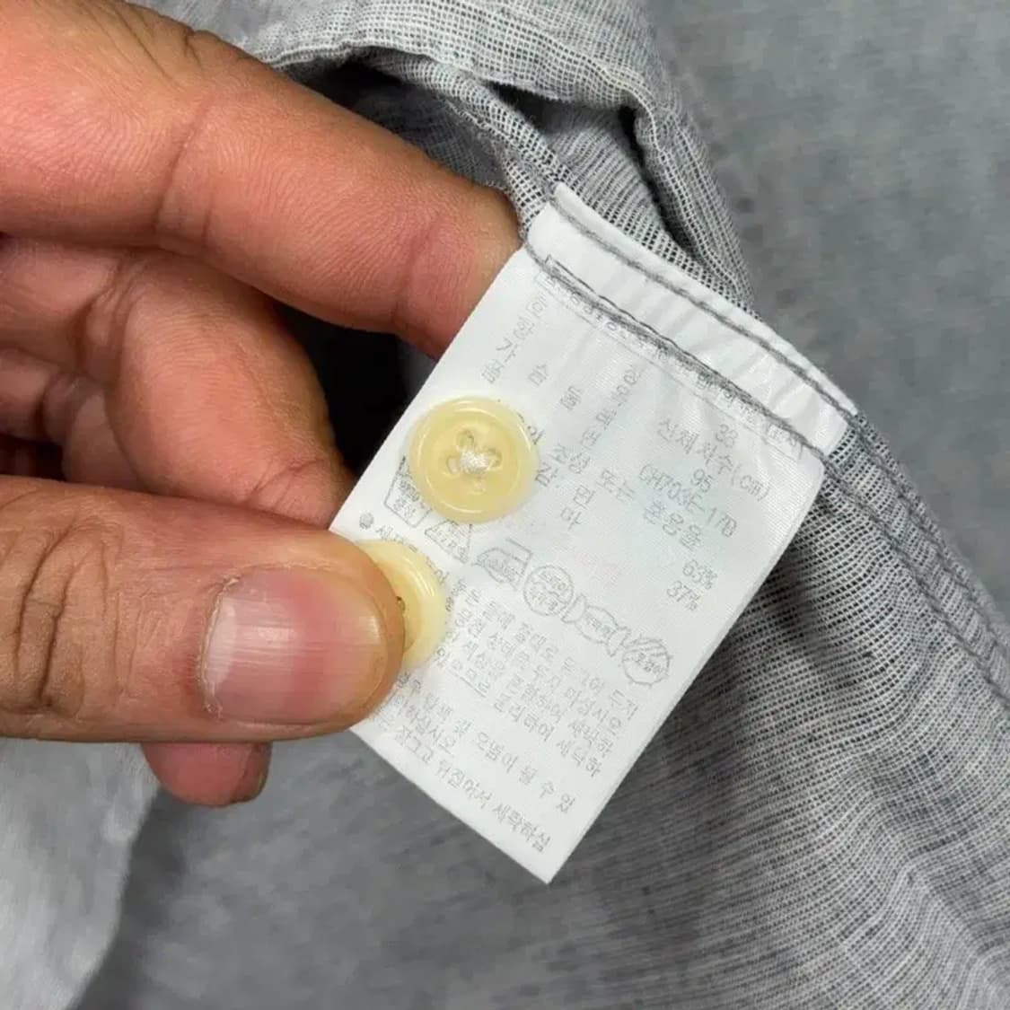 라코스테 라이트 그레이 린넨 차이나넥 셔츠 S 상품이미지4