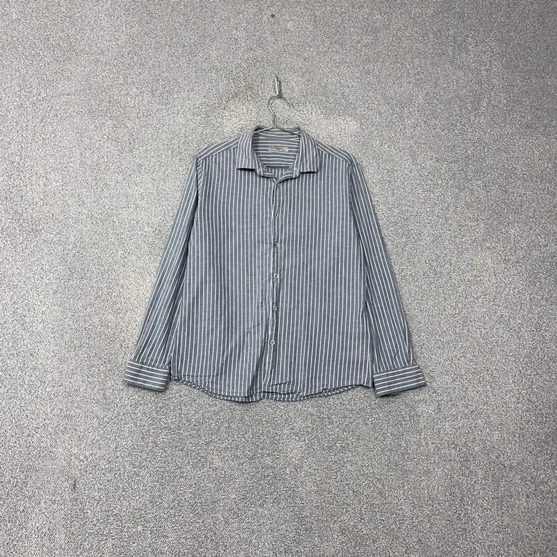 마인드브릿지 스트라이프 블루 캐주얼 셔츠 105 상품이미지1