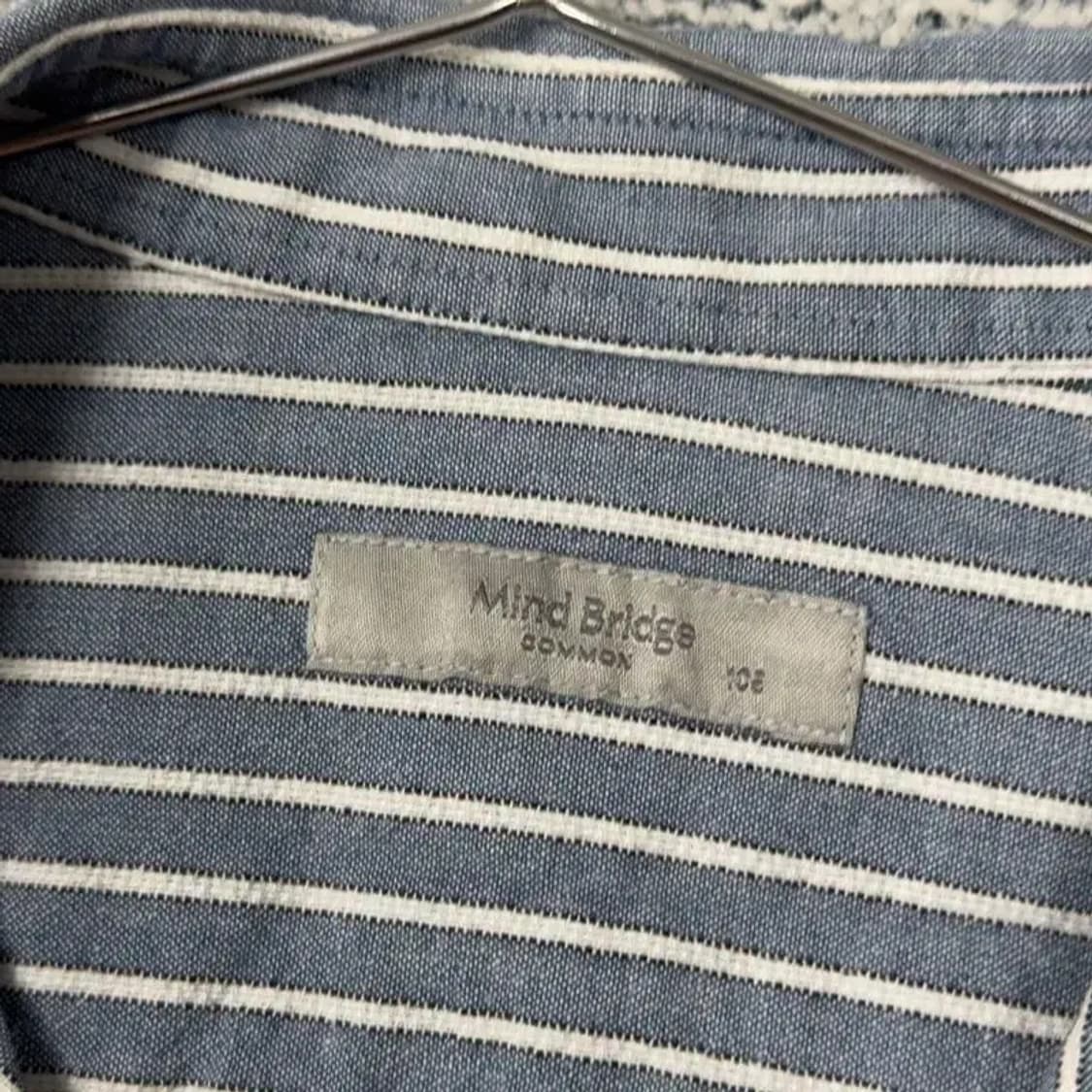 마인드브릿지 스트라이프 블루 캐주얼 셔츠 105 상품이미지3