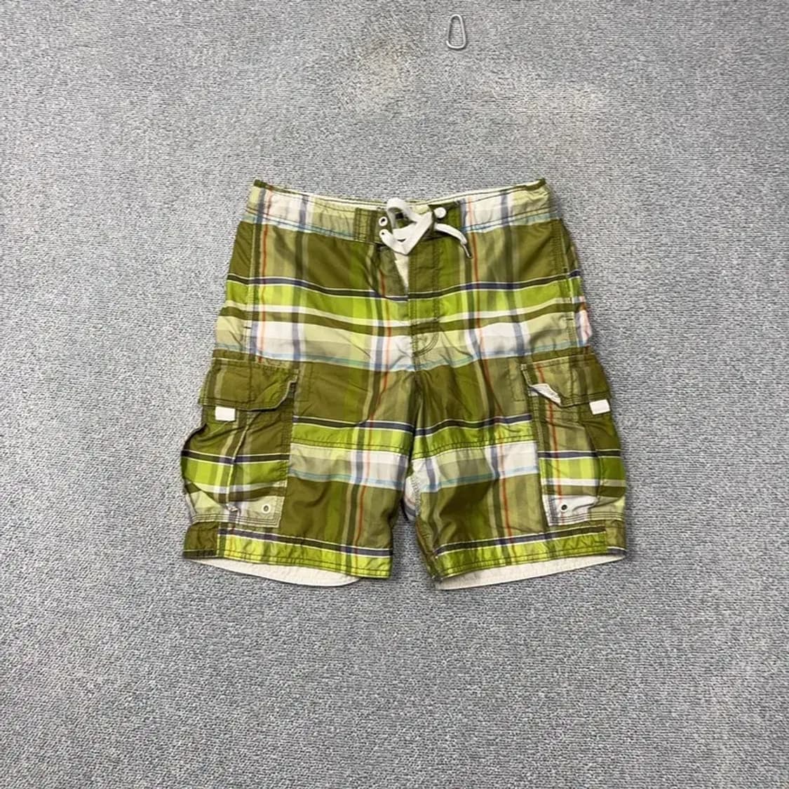 후아유 빈티지 체크 카키 반바지 30 상품이미지1