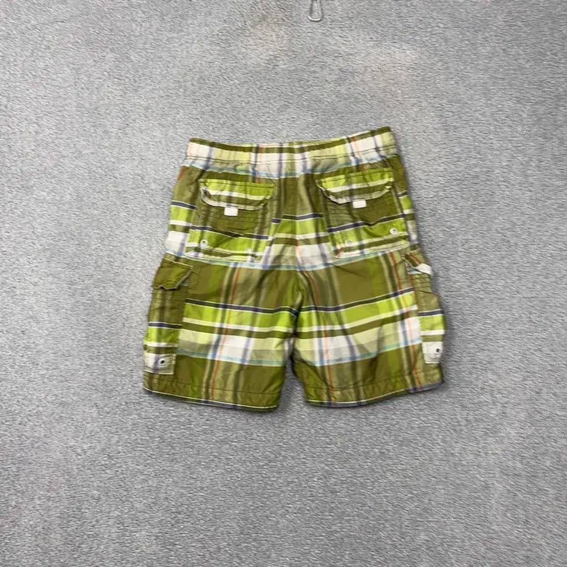 후아유 빈티지 체크 카키 반바지 30 상품이미지2