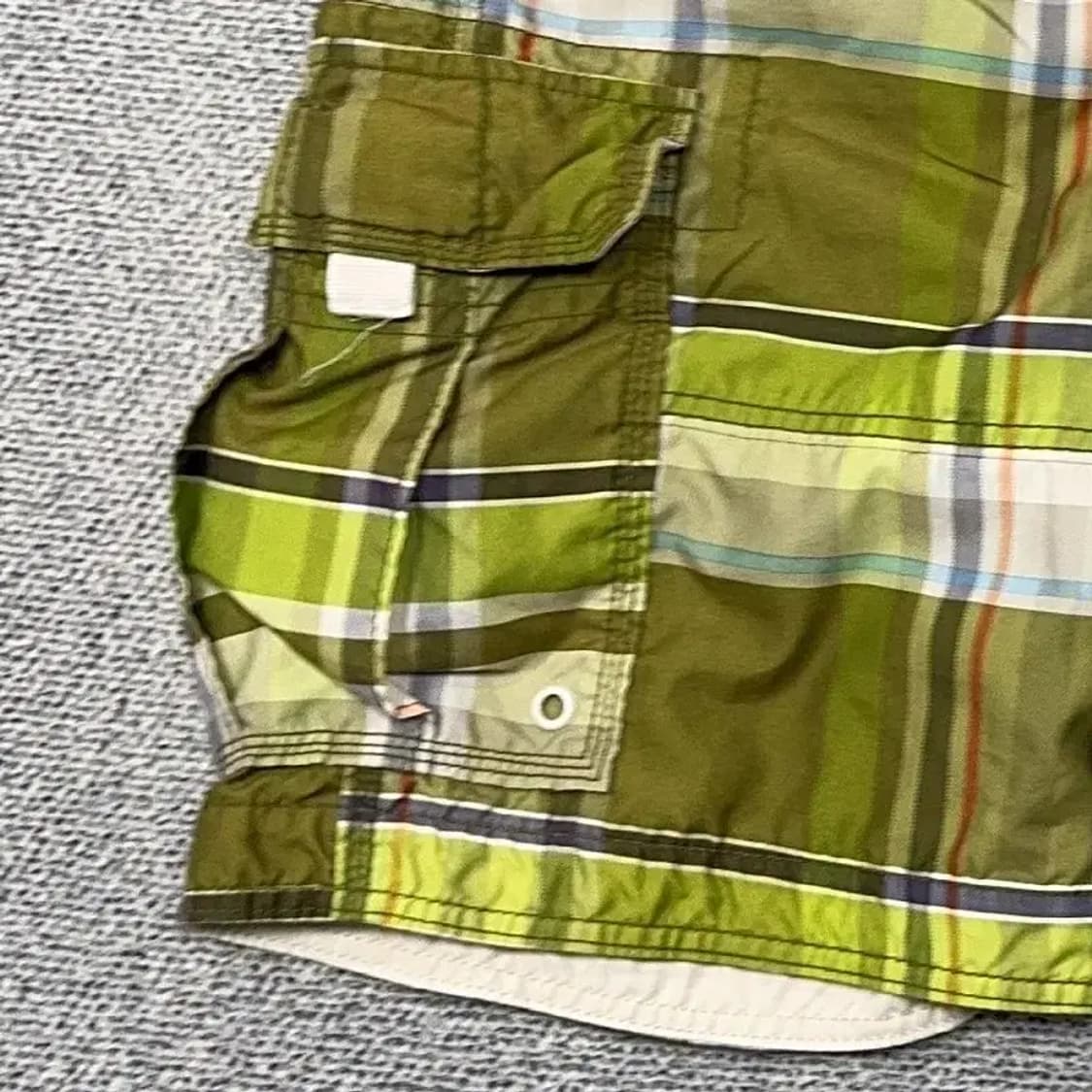 후아유 빈티지 체크 카키 반바지 30 상품이미지3