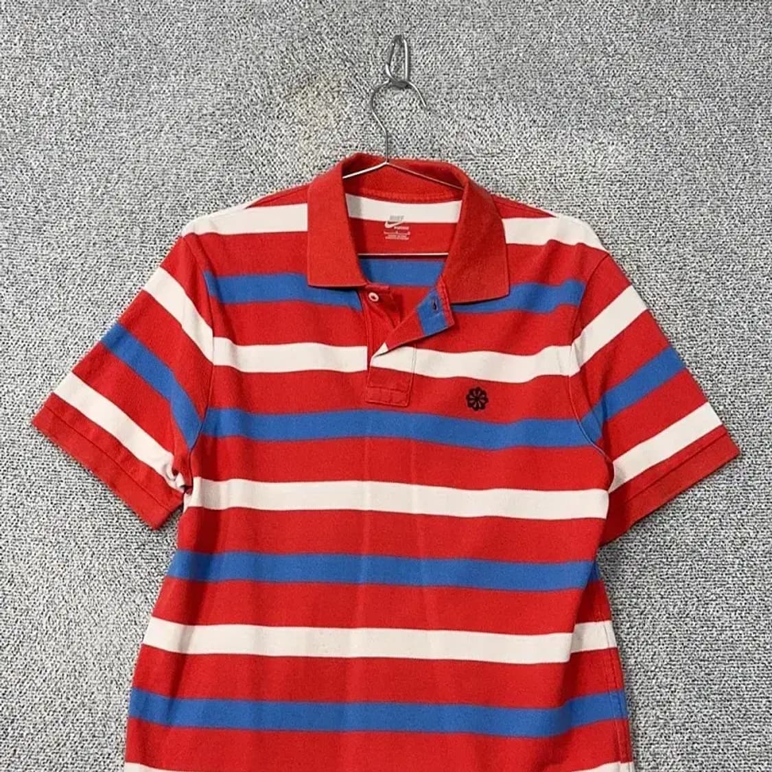 나이키 스트라이프 레드 로고 반팔 카라티 L 상품이미지3