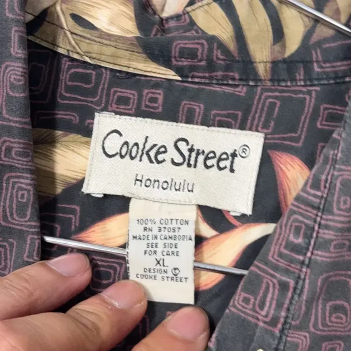 COOKE STREET 트로피칼 브라운 하와이안 셔츠 XL 상품이미지4