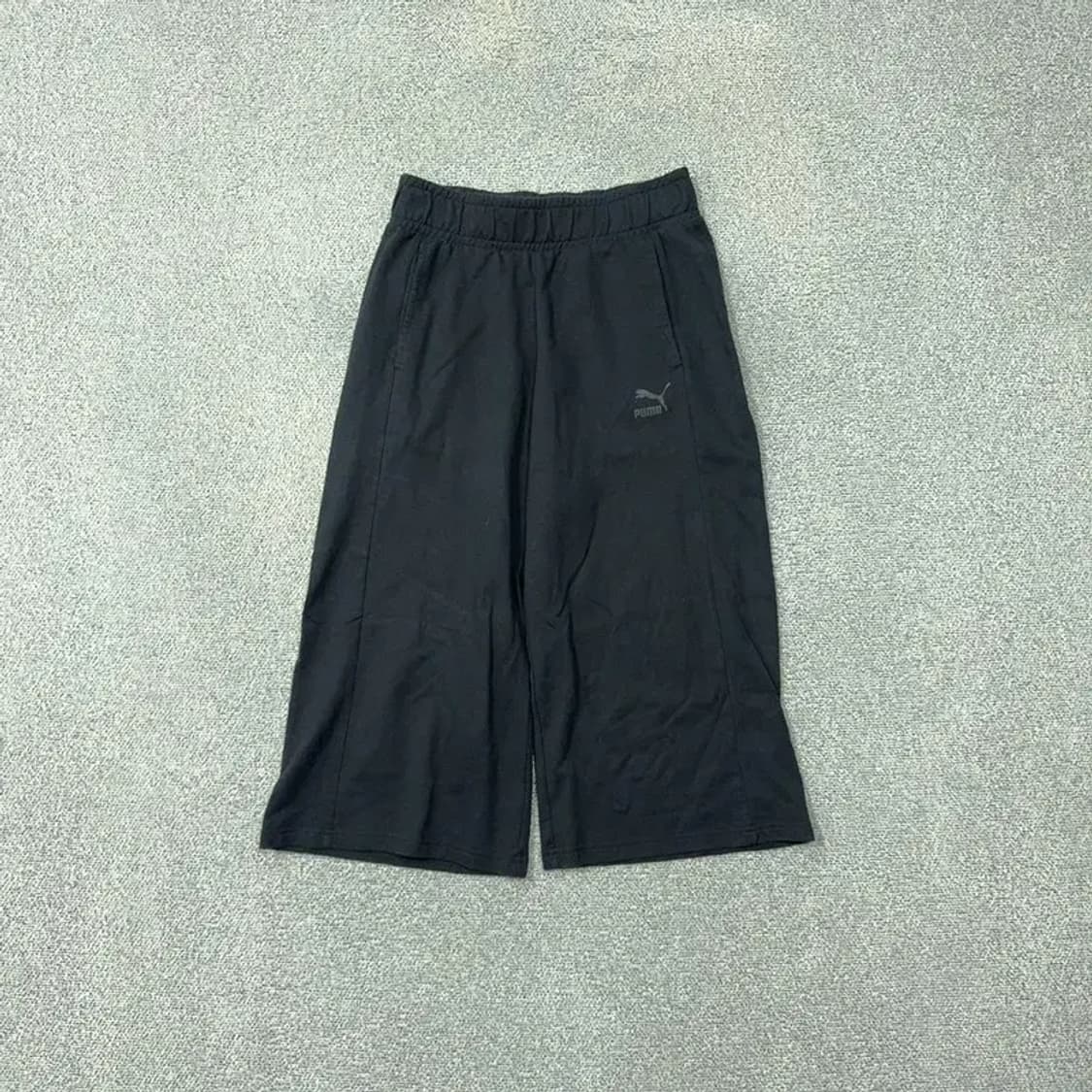 푸마 빈티지 블랙 로고 검도 7부 와이드 팬츠 S 상품이미지1