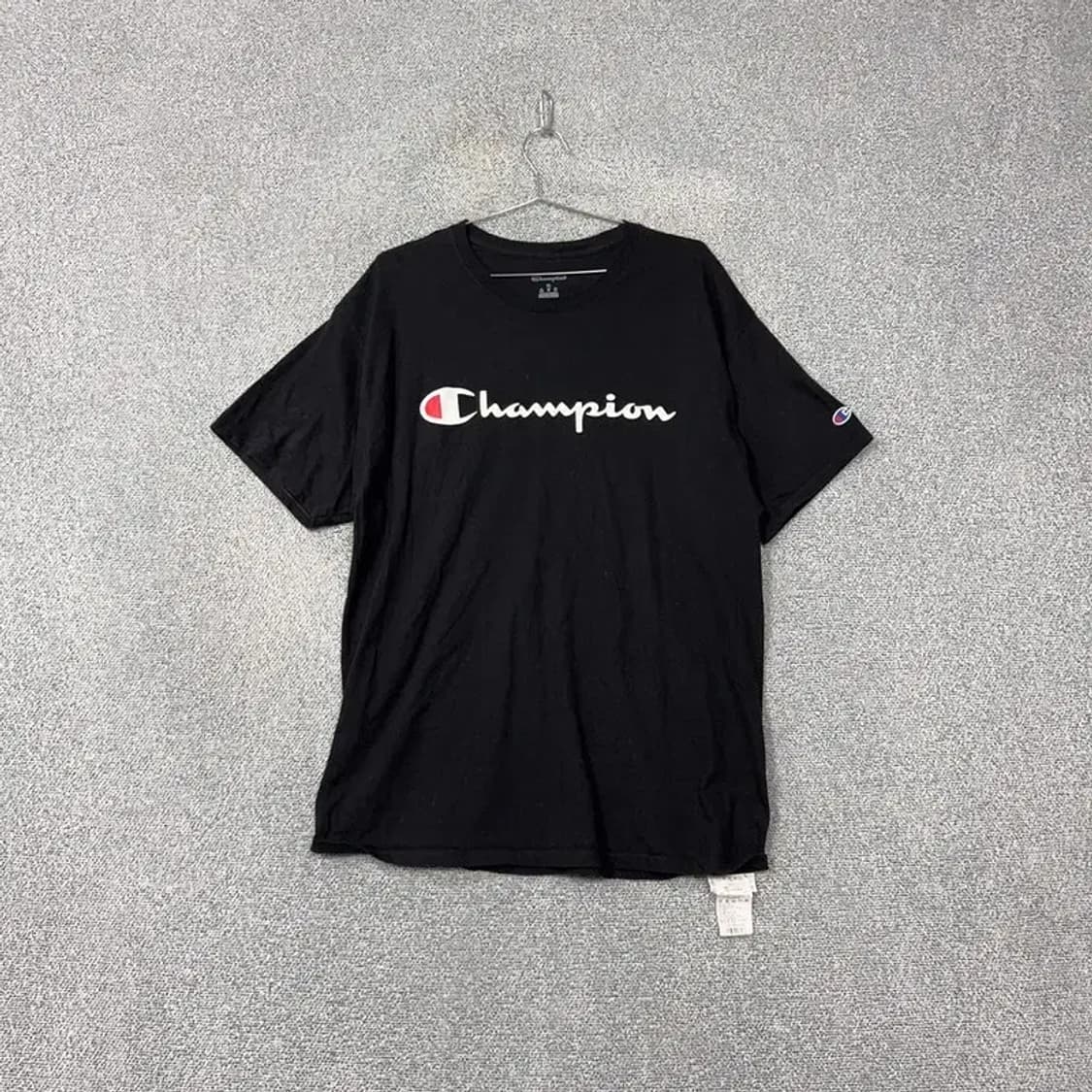 챔피온 프린팅 블랙 반팔 티 XL 상품이미지1