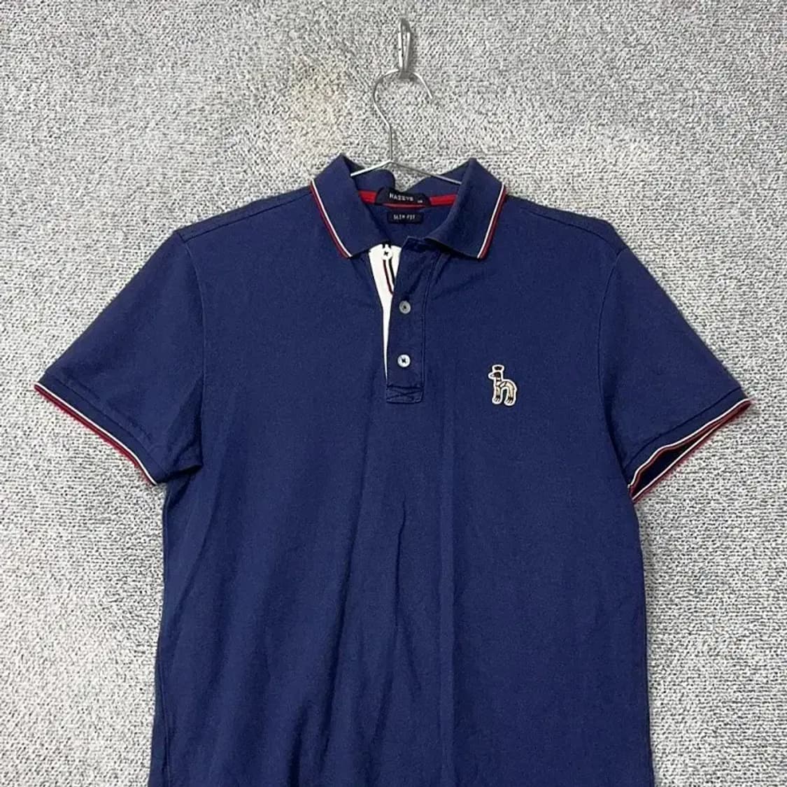 해지스 네이비 로고 단가라 반팔 카라티 95 상품이미지3