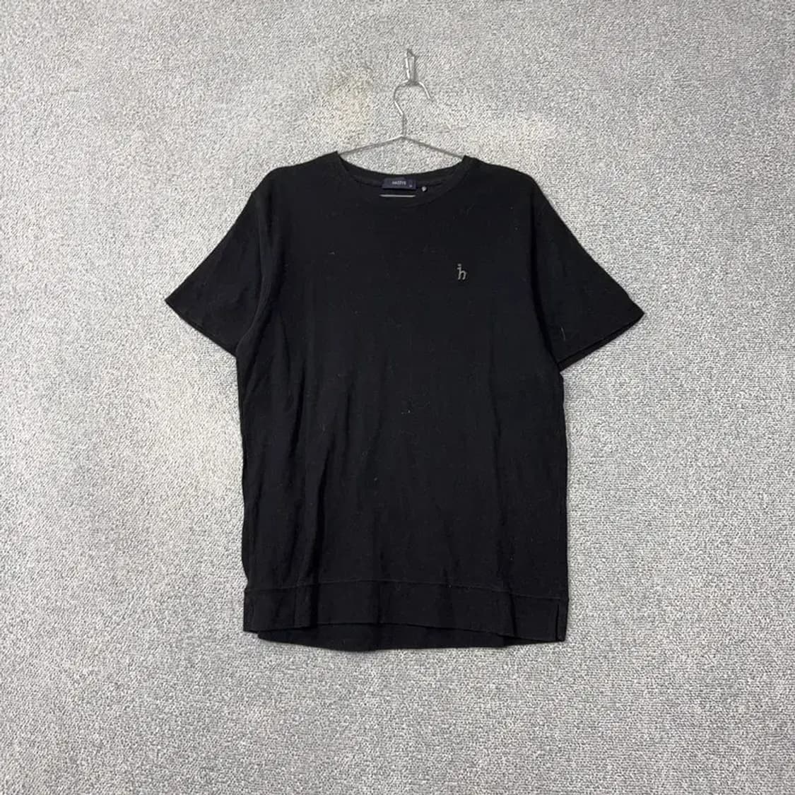 해지스 블랙 로고 면 반팔 티 100 상품이미지1