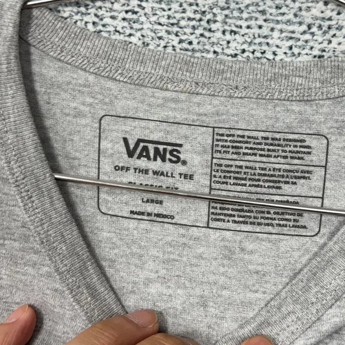 반스 라이트 그레이 반팔 티 LARGE 상품이미지3