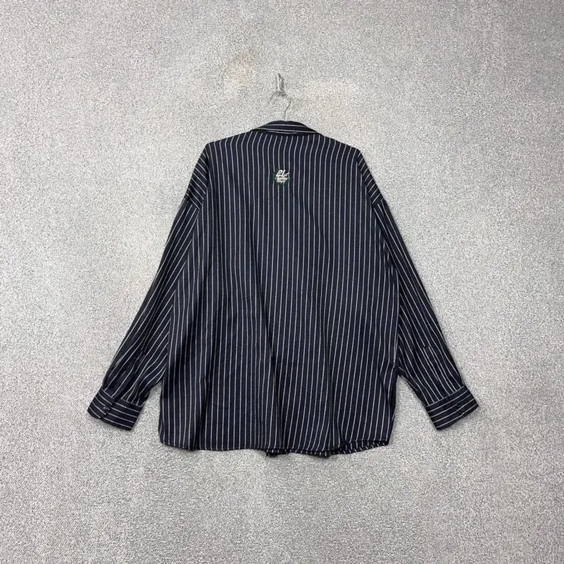 로맨틱크라운 로고 스트라이프 네이비 셔츠 L 상품이미지2
