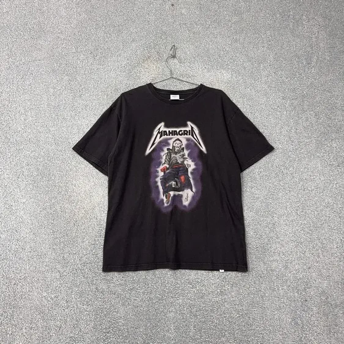 마하그리드 프린팅 블랙 반팔 티 M 상품이미지1