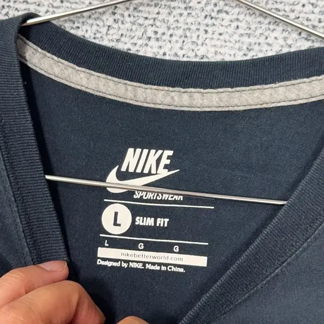나이키 빈티지 프린팅 네이비 반팔 티 L 상품이미지5