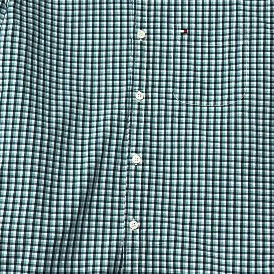 타미힐피거 체크 그린 캐주얼 셔츠 M 상품이미지4
