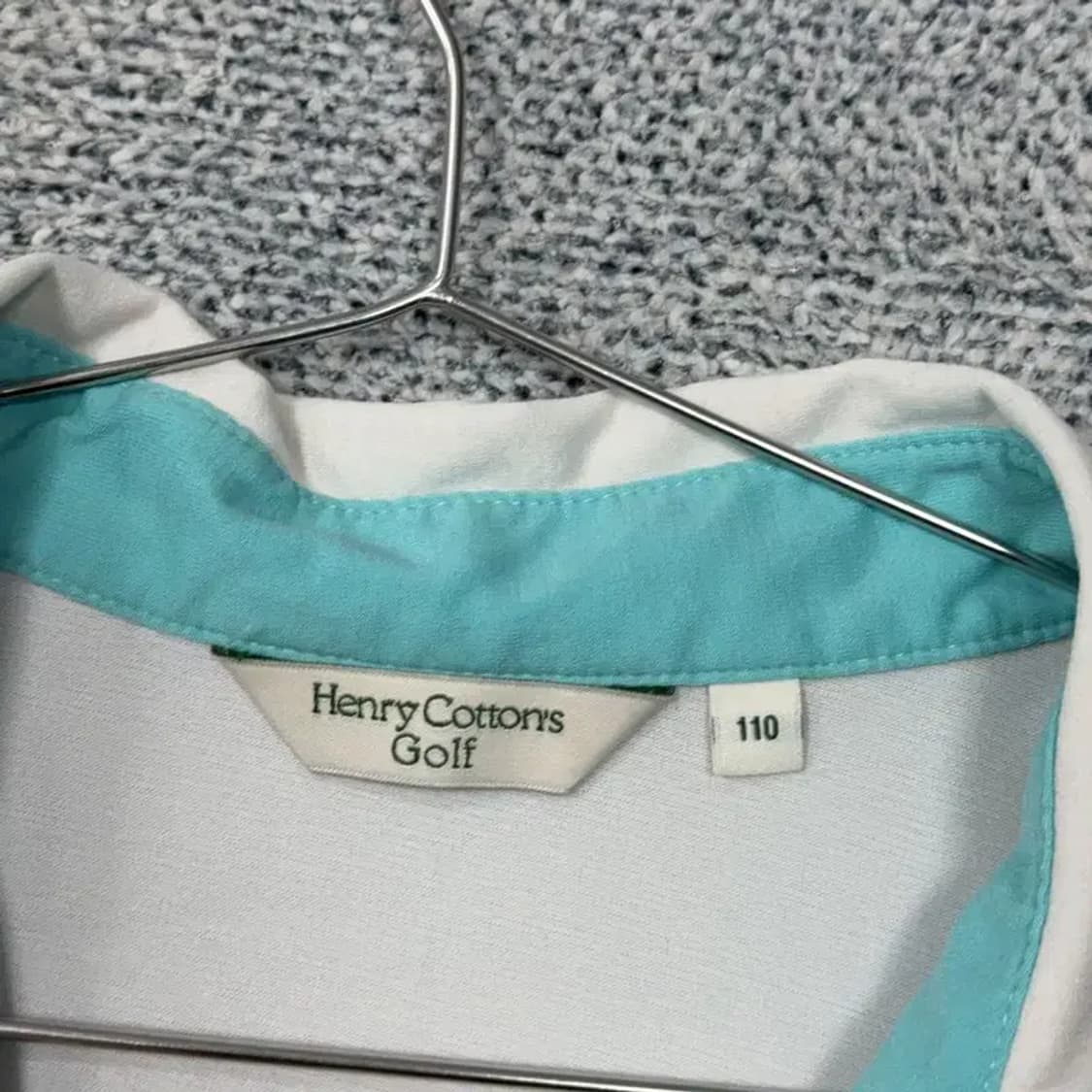 헨리코튼 로고 골프 기능성 크림 반팔 카라티 110 상품이미지4