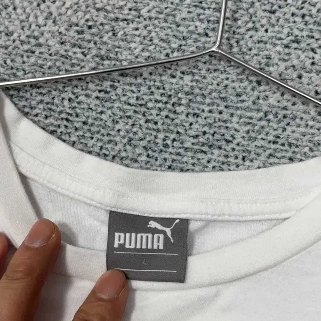 푸마 프린팅 화이트 반팔 티 L 상품이미지3