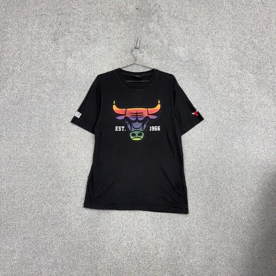 엔비에이 시카고 스 프린팅 블랙 반팔 티 L 상품이미지1