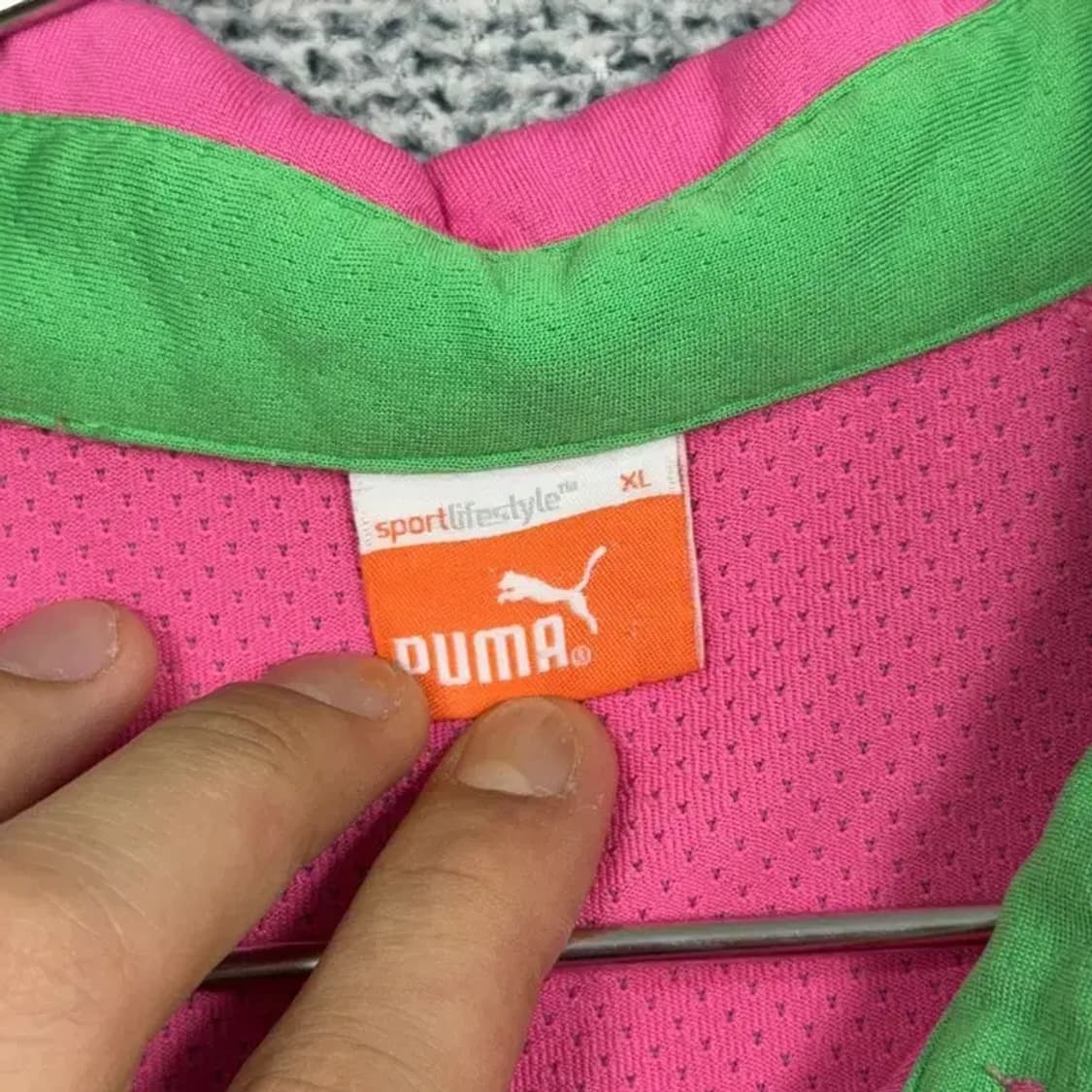 푸마 핑크 남성 기능성 반팔 카라티 XL 상품이미지3