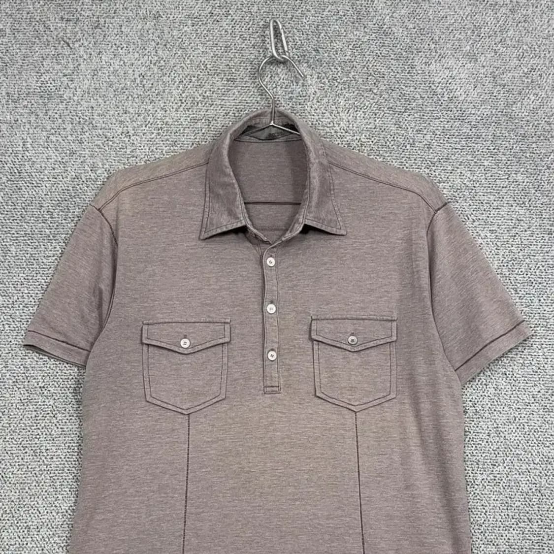 시리즈 베이지 투포켓 캐주얼 반팔 카라티 100 상품이미지3