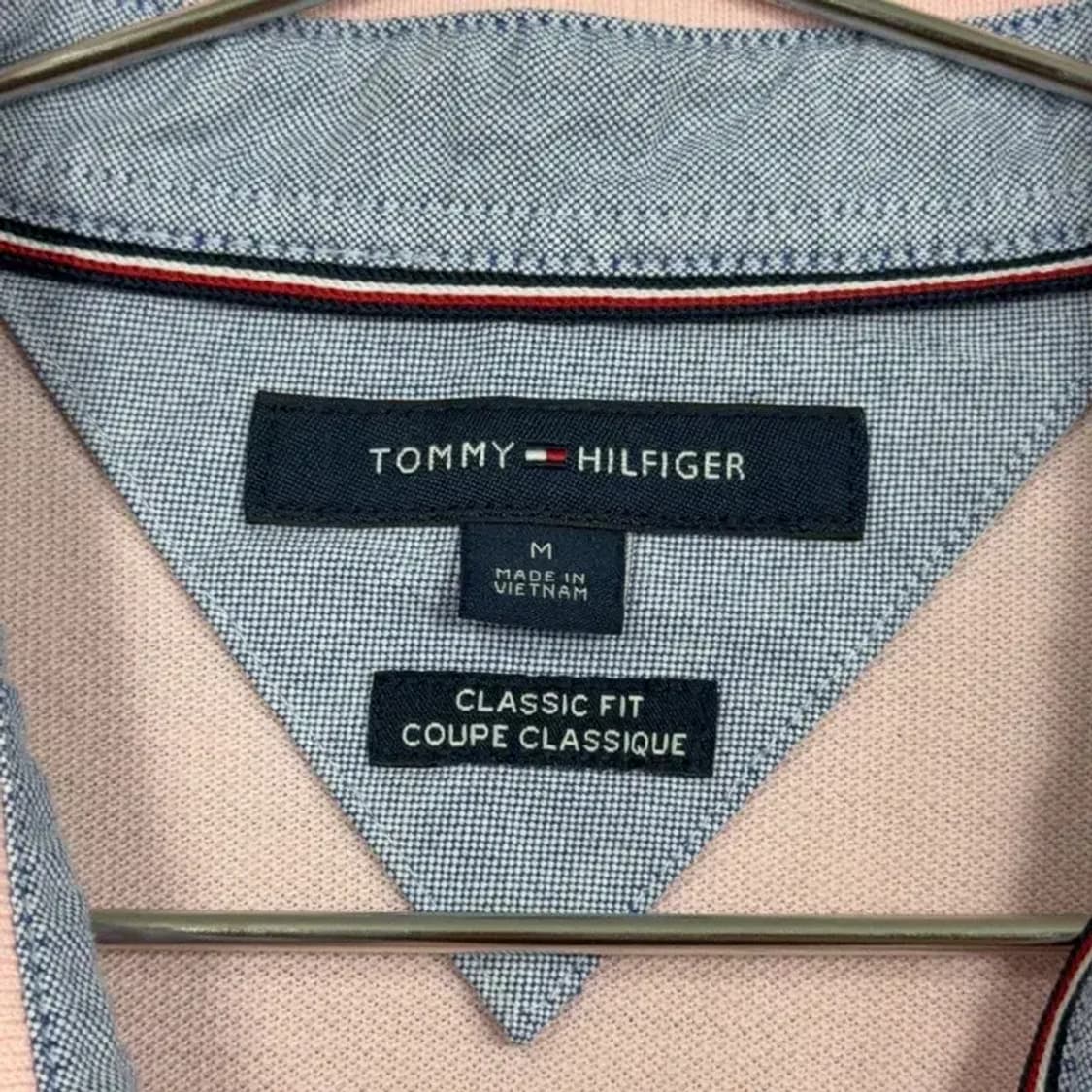 타미힐피거 라이트 핑크 로고 반팔 카라티 M 상품이미지5