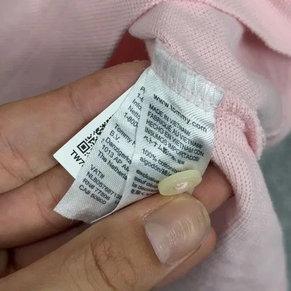 타미힐피거 라이트 핑크 로고 반팔 카라티 M 상품이미지6