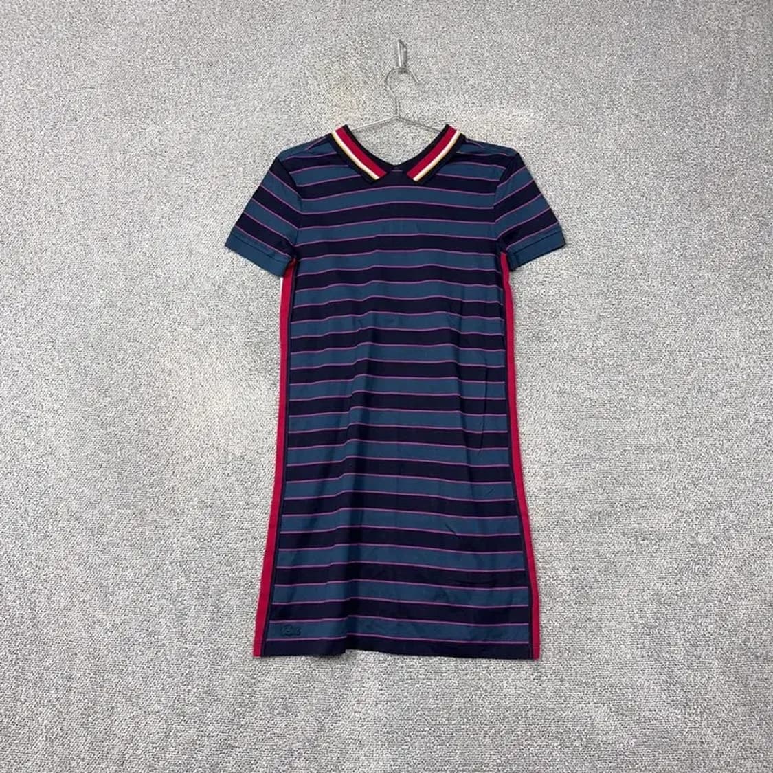 라코스테 스트라이프 네이비 반팔 카라 원피스 90 상품이미지1