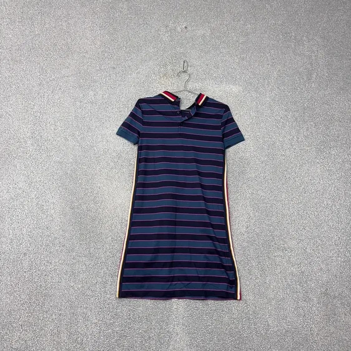 라코스테 스트라이프 네이비 반팔 카라 원피스 90 상품이미지2