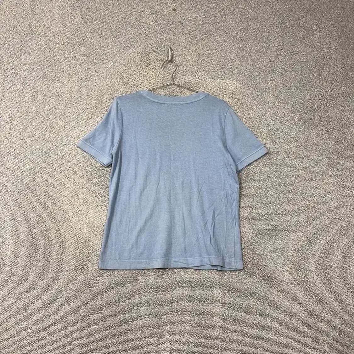 자라 라이트 블루 무지 캐주얼 반팔 티 EUR L USA L MEX 30 상품이미지2