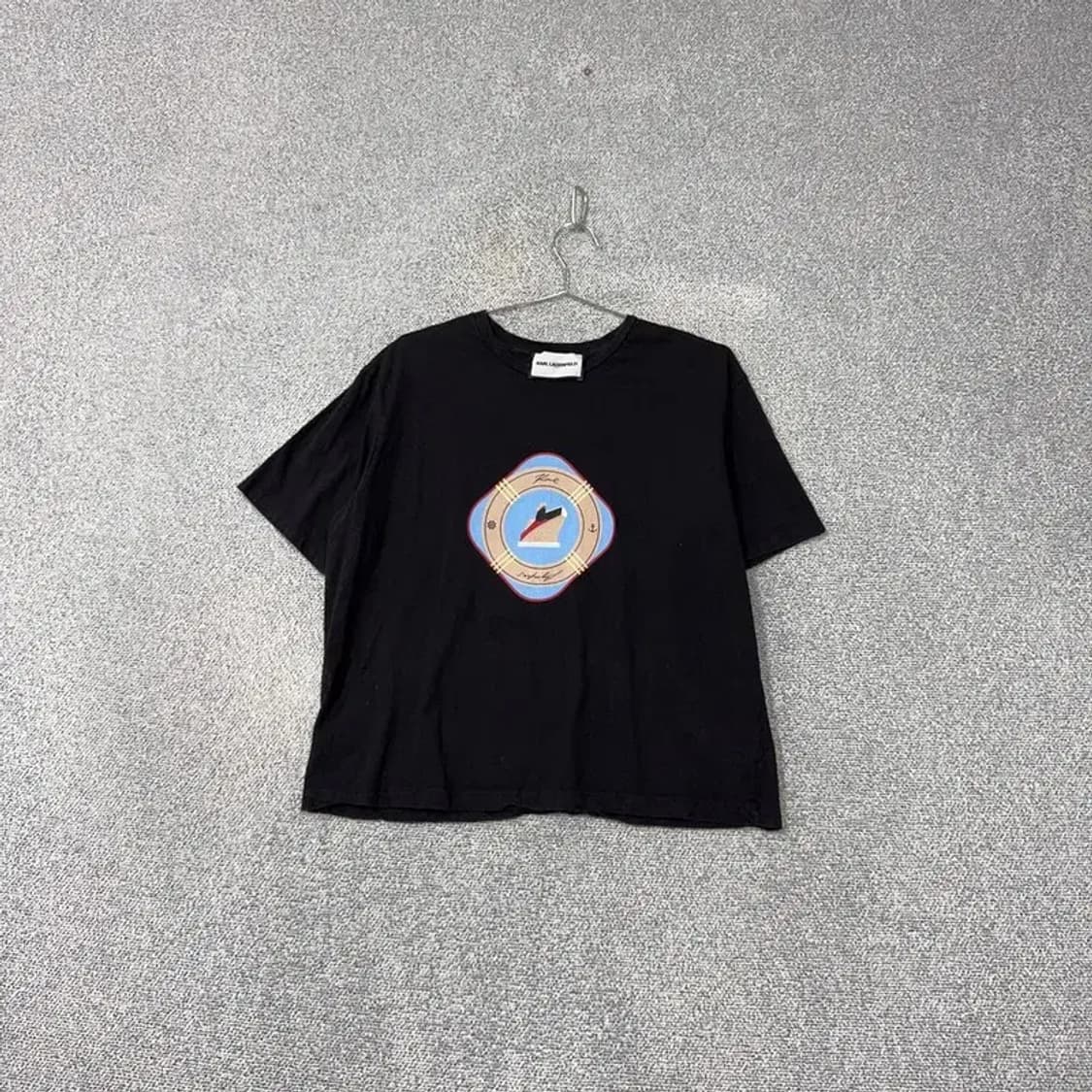 칼 라거펠트 프린팅 블랙 반팔 티 95 상품이미지1