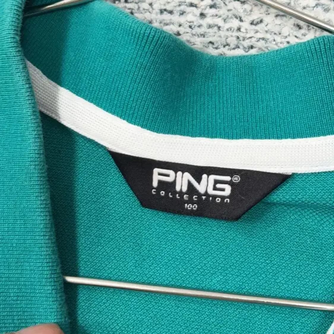 핑 청록 로고 기능성 반팔 카라티 100 상품이미지3