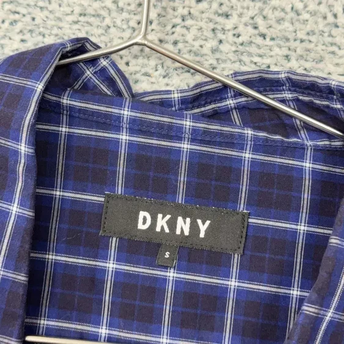 DKNY 체크 네이비 셔츠 S 상품이미지3