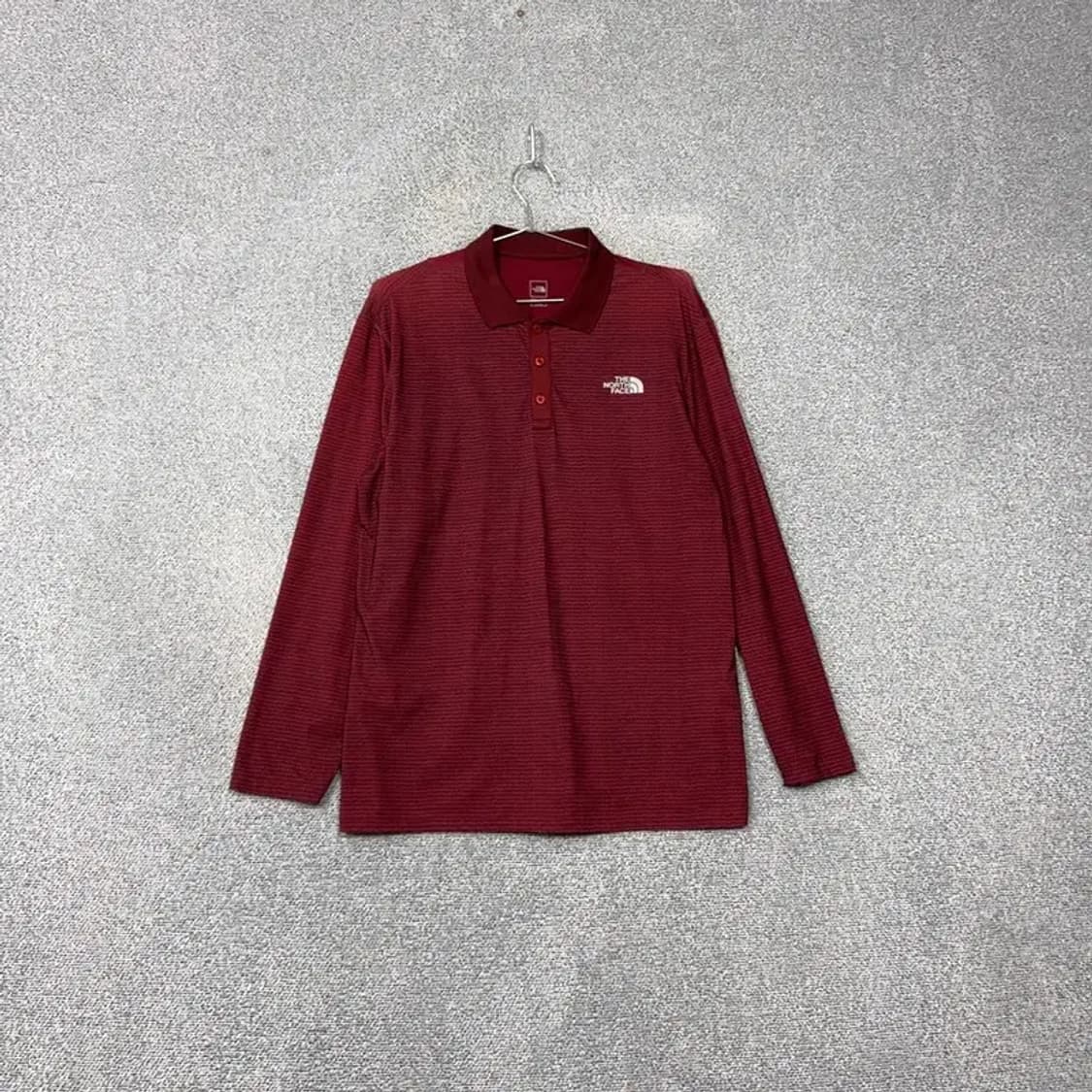 노스페이스 스트라이프 버건디 긴팔 카라티 L/100 상품이미지1