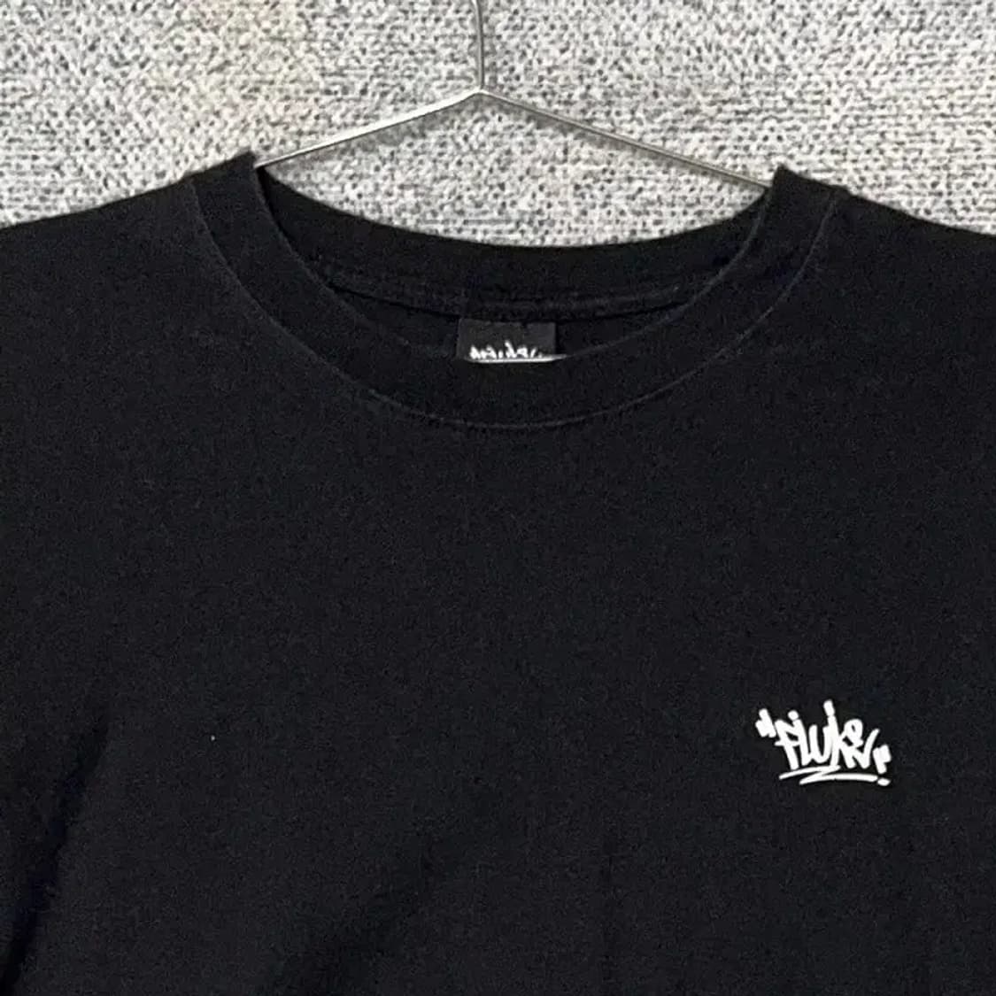 플루크 블랙 로고 프린팅 박스핏 반팔 티 L 상품이미지3