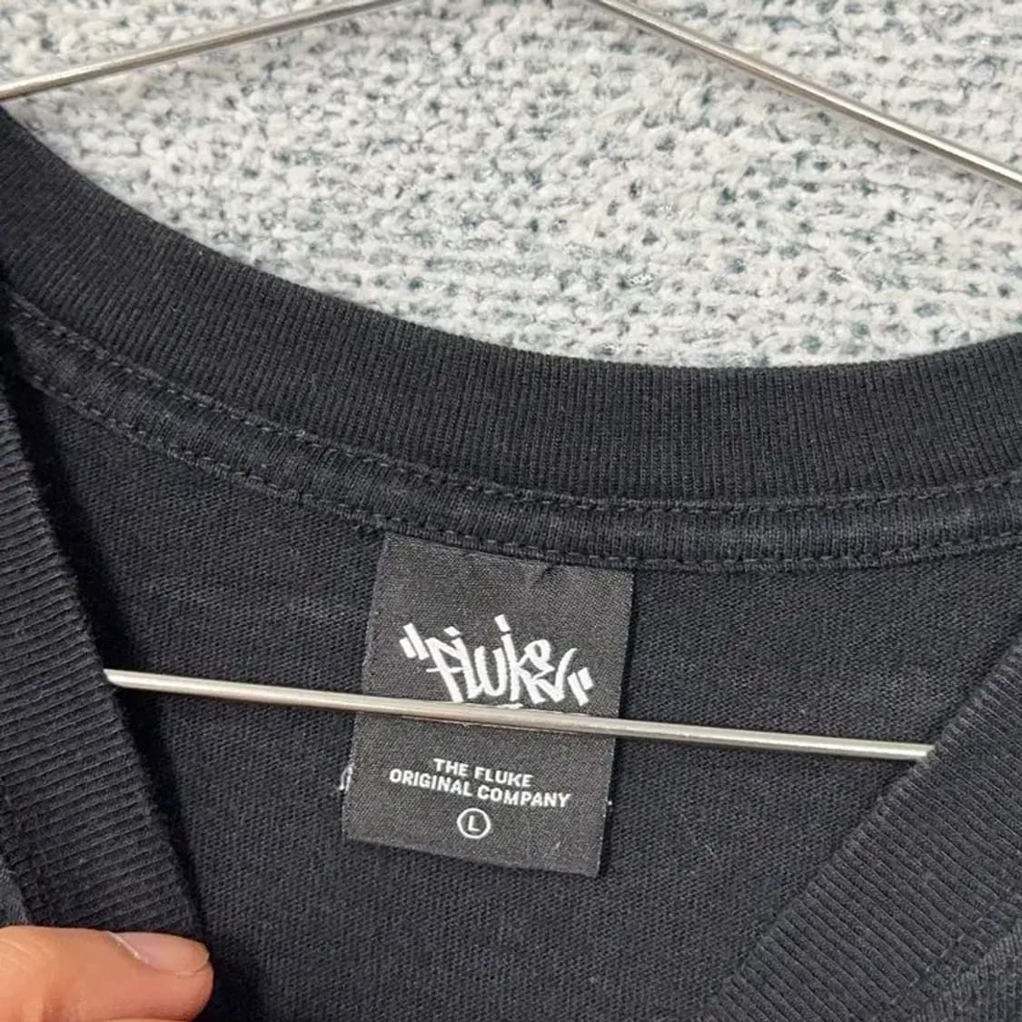 플루크 블랙 로고 프린팅 박스핏 반팔 티 L 상품이미지6