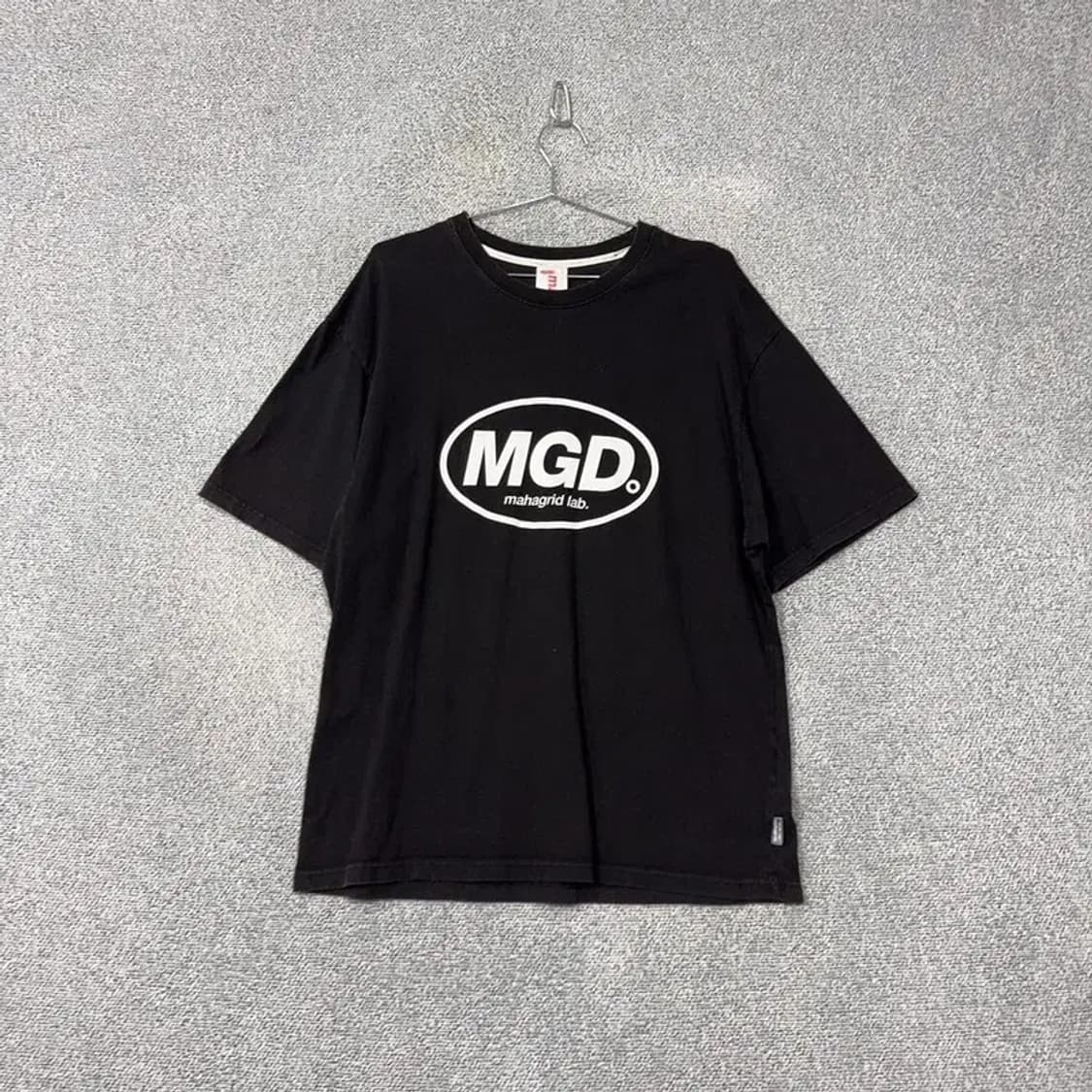 마하그리드 프린팅 블랙 박스핏 반팔 티 L 상품이미지1