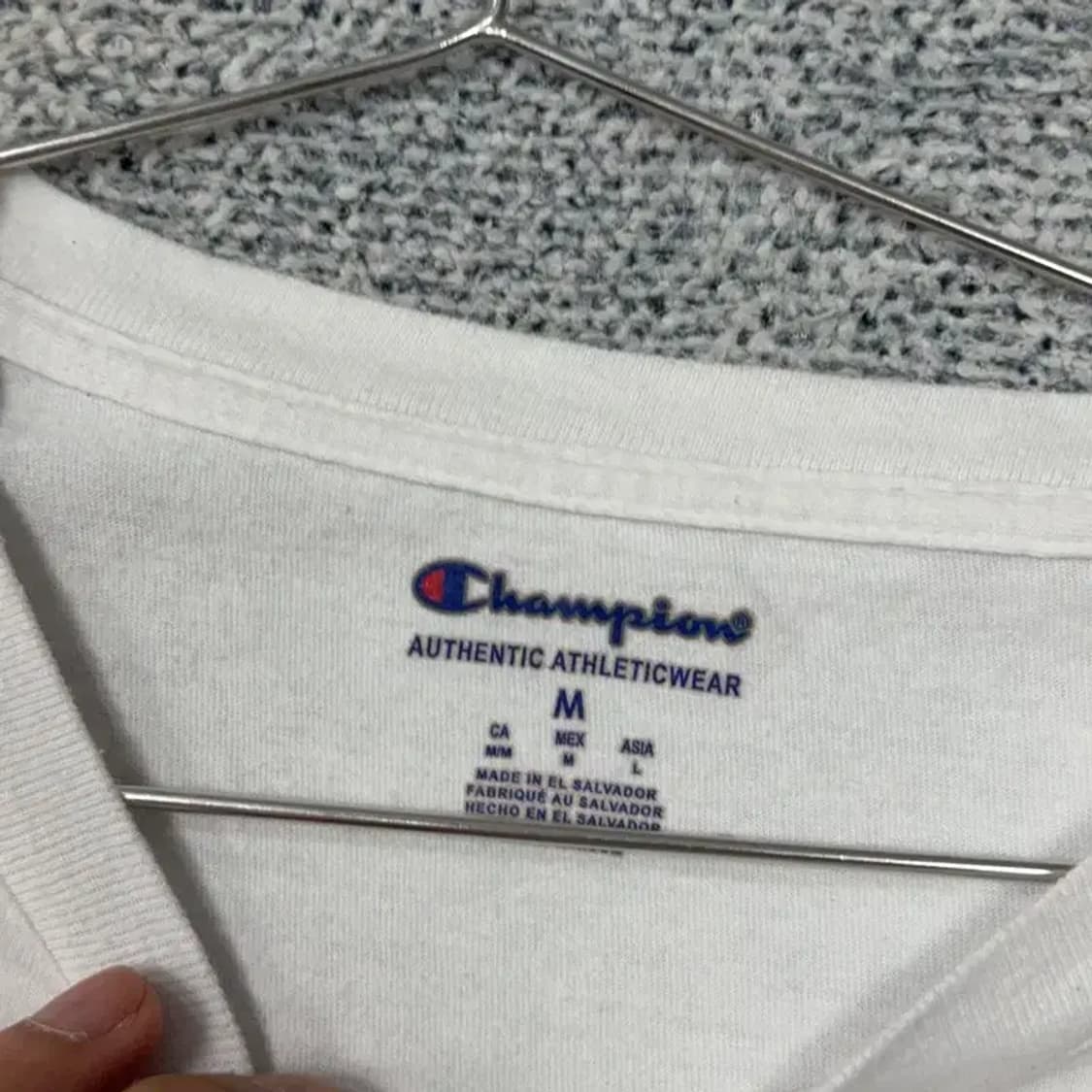 챔피온 프린팅 화이트 반팔 티 M 상품이미지5