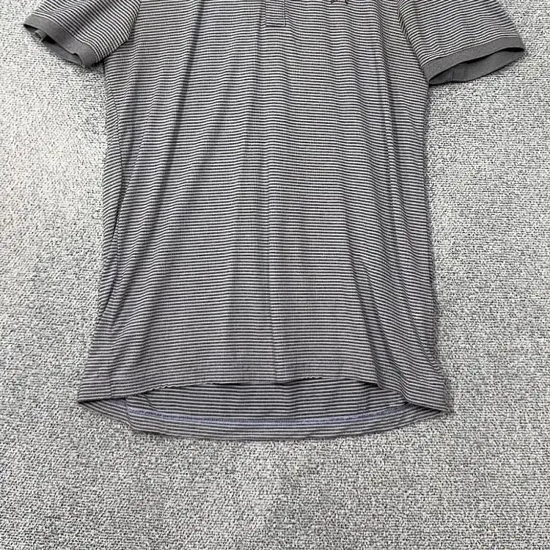 핑 스트라이프 그레이 로고 기능성 반팔 카라티 100 상품이미지4