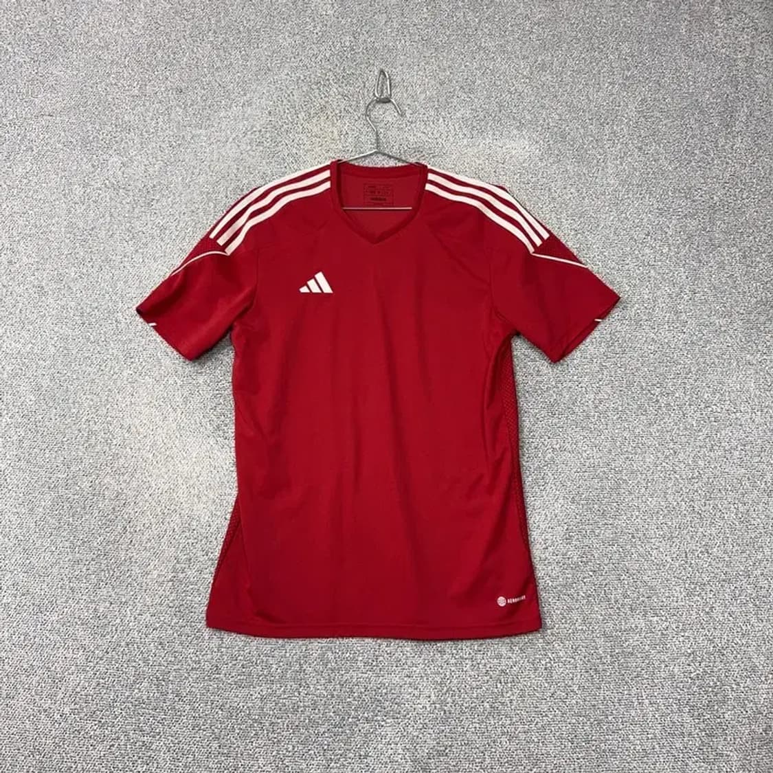 아디다스 레드 로고 삼선 기능성 반팔 티 L 상품이미지1
