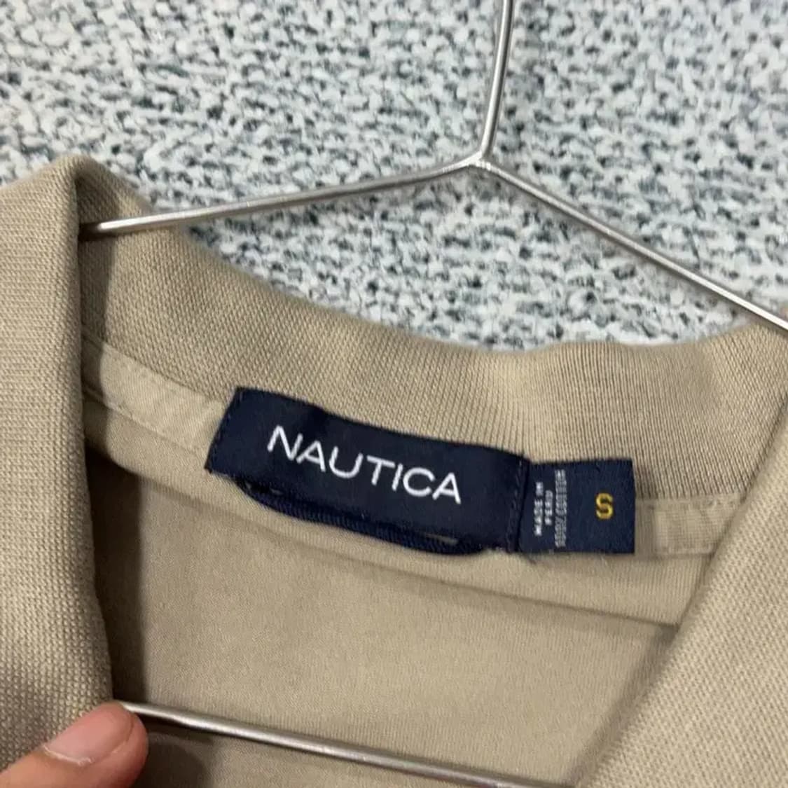 노티카 로고 베이지 반팔 카라티 S 상품이미지3