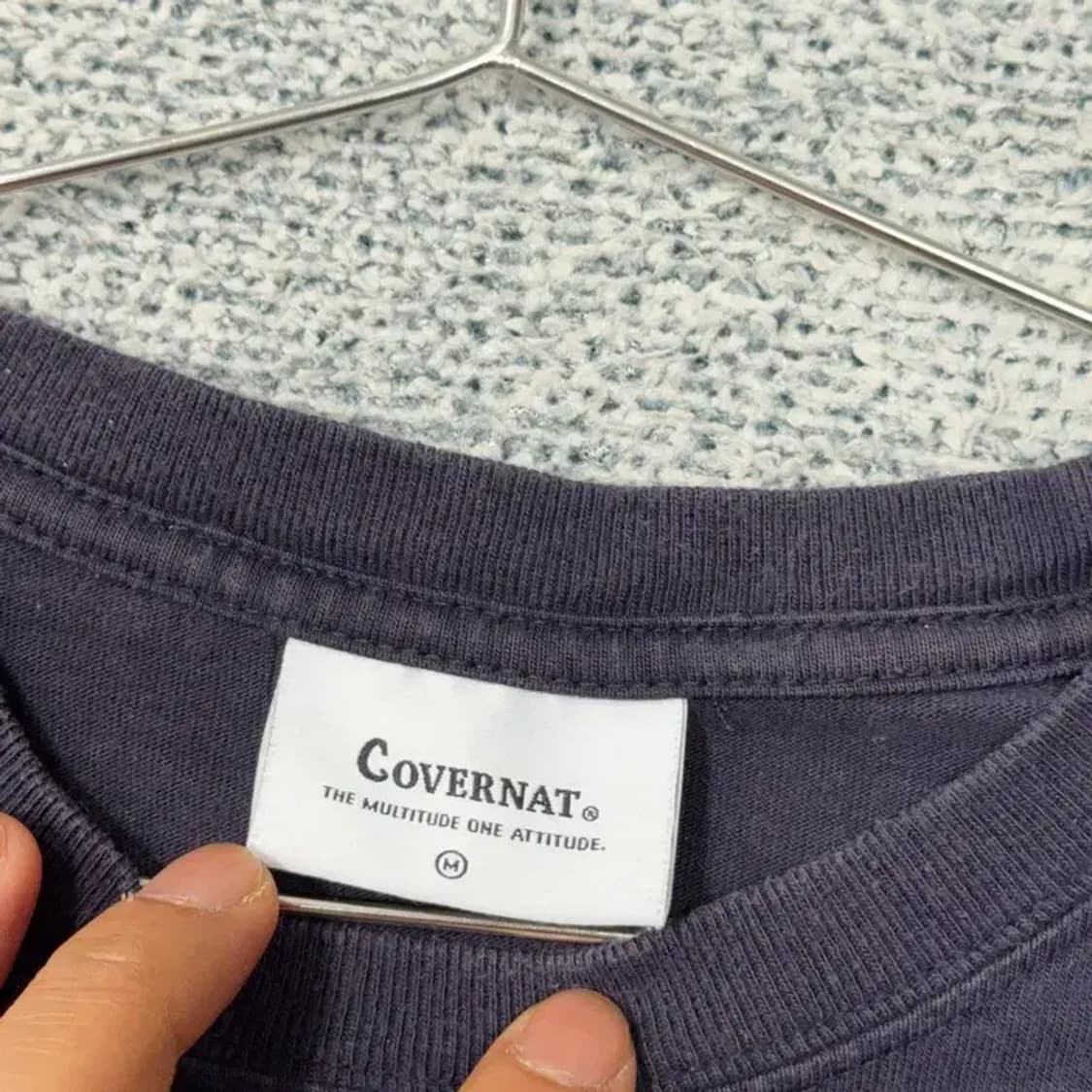 커버낫 네이비 C로고 캐주얼 반팔 티 M 상품이미지4