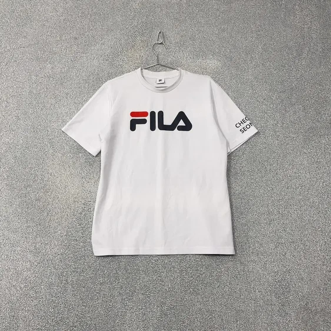 휠라 프린팅 화이트 기능성 반팔 티 100 상품이미지1