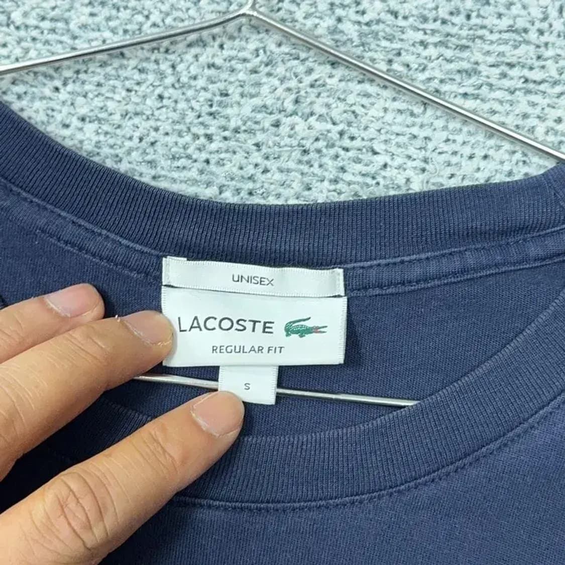 라코스테 네이비 심플 로고 반팔 티 95 상품이미지3