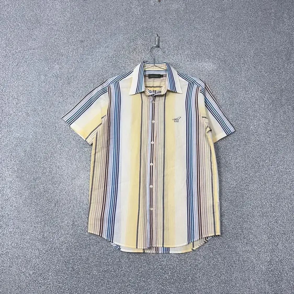 헨리코튼 빈티지 스트라이프 옐로우 반팔 셔츠 95 상품이미지1