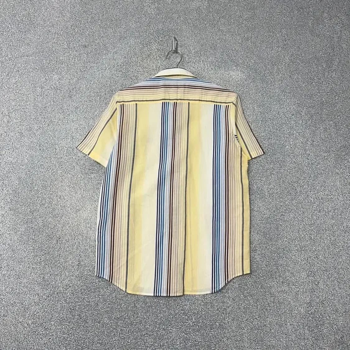헨리코튼 빈티지 스트라이프 옐로우 반팔 셔츠 95 상품이미지2