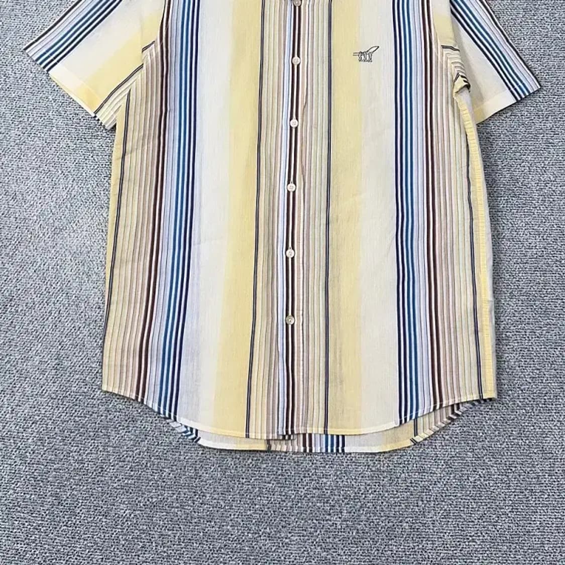 헨리코튼 빈티지 스트라이프 옐로우 반팔 셔츠 95 상품이미지4